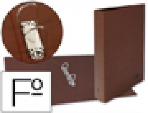 Pasta liderpapel de aneis cartao forrado couro folio natural lombada 40 mm 2 aneis , Liderpapel , 25247 , 8423473252479